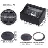 imageJampampT Technology 4 Watch Winder for Automatic WatchesWatch Winder Box with 6 Watch Storages  LED LightQuiet Mabuchi Motor4 Rotation ModesAC Adapter Black Carbon Fiber LeatherBlack Carbon Fiber Leather