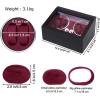imageJampampT Technology 4 Watch Winder for Automatic WatchesWatch Winder Box with 6 Watch Storages  LED LightQuiet Mabuchi Motor4 Rotation ModesAC Adapter Black Carbon Fiber LeatherRed Carbon Fiber Leather