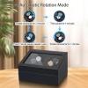 imageJampampT Technology 4 Watch Winder for Automatic WatchesWatch Winder Box with 6 Watch Storages  LED LightQuiet Mabuchi Motor4 Rotation ModesAC Adapter Black Carbon Fiber LeatherCarbon Fiber Leather