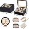 imageJampampT Technology Watch Winder for Automatic WatchesAutomatic Watch Winder with LED Light6 Watch Winder  6 Storage Case with Quiet Motor for ManWomans WatchesPU Snake SkinPU