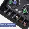 imageJampampT Technology Watch Winder for Automatic WatchesAutomatic Watch Winder with LED Light6 Watch Winder  6 Storage Case with Quiet Motor for ManWomans WatchesPU Snake SkinBlack Carbon Fiber Leather