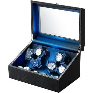 imageJampampT Technology Watch Winder for Automatic WatchesAutomatic Watch Winder with LED Light6 Watch Winder  6 Storage Case with Quiet Motor for ManWomans WatchesPU Snake SkinPU Snake Skin